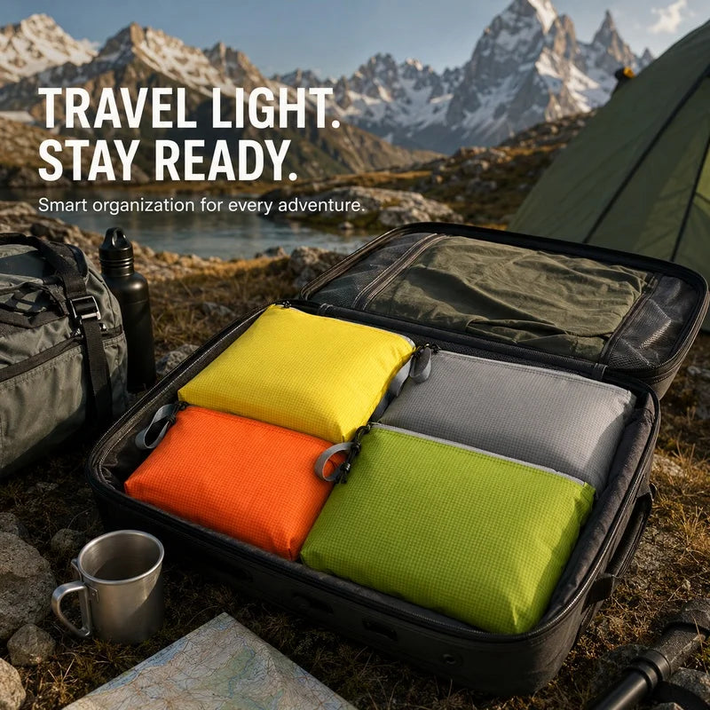 Ultralight Waterproof Travel Storage Bag Silicone Coated Nylon Organizer Pouch Clip On Camping Hiking Backpack Gear Packing Bag