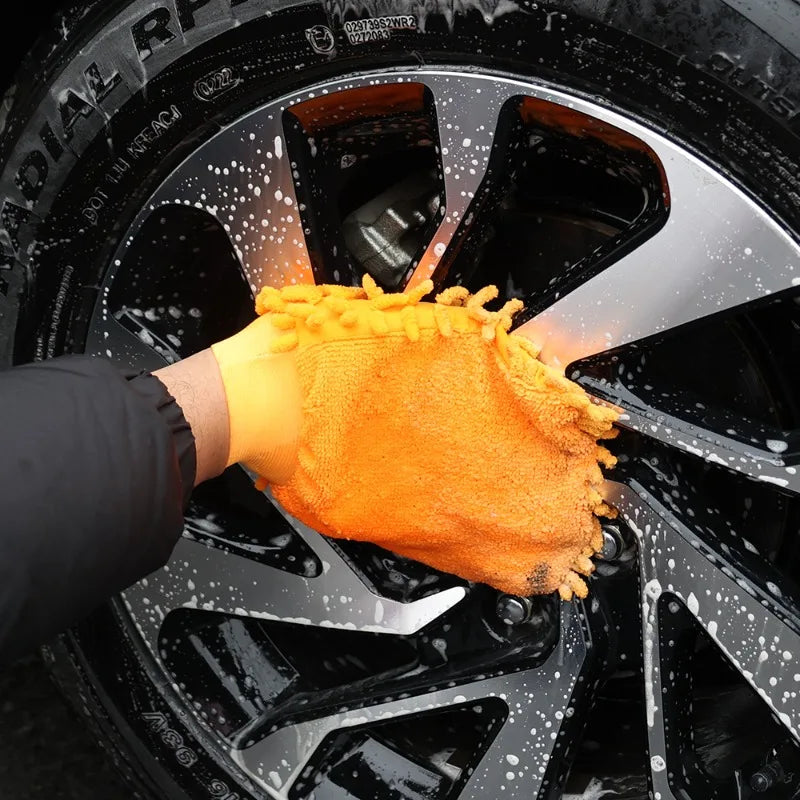Microfiber Car Wash Gloves Ultra Absorbent Washing Cars Sponge Auto Gloves Scratch Free Microfiber Auto Cleaning Tools 1/3/5pcs