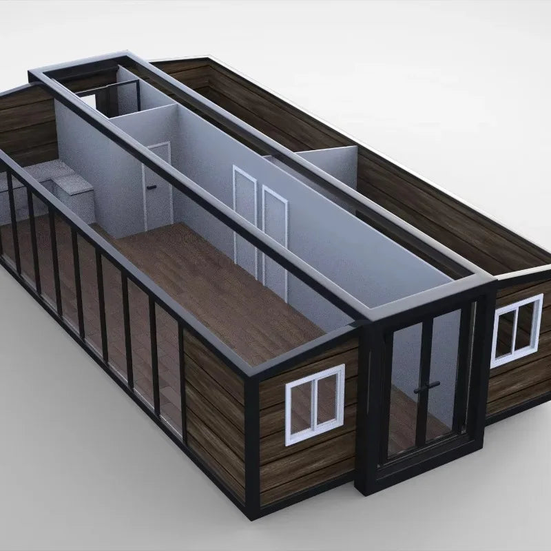 Customized 20/30/40FT Prefabricated House Mobile Steel Expandable Container Home with 3 Bedrooms Ready To Live in Tiny House