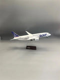 1/130 Scale 43CM Airplane LOT 787-8 Polish Airlines Model With  Light Wheel Diecast Resin Plane Collection Display Gifts Fans