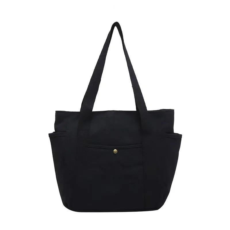 New Large Capacity Canvas Tote with Multiple Pockets-Perfect for School/work Commute/travel and Shopping Bags on One Shoulder