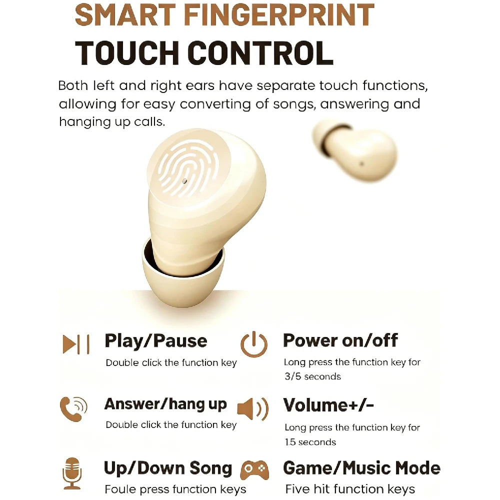 Mini Invisible Bluetooth Earbuds,Ultra-Light Comfort Fit Sleep Headphones for Side Sleepers,Mini Noise Blocking Sleep  Earphones