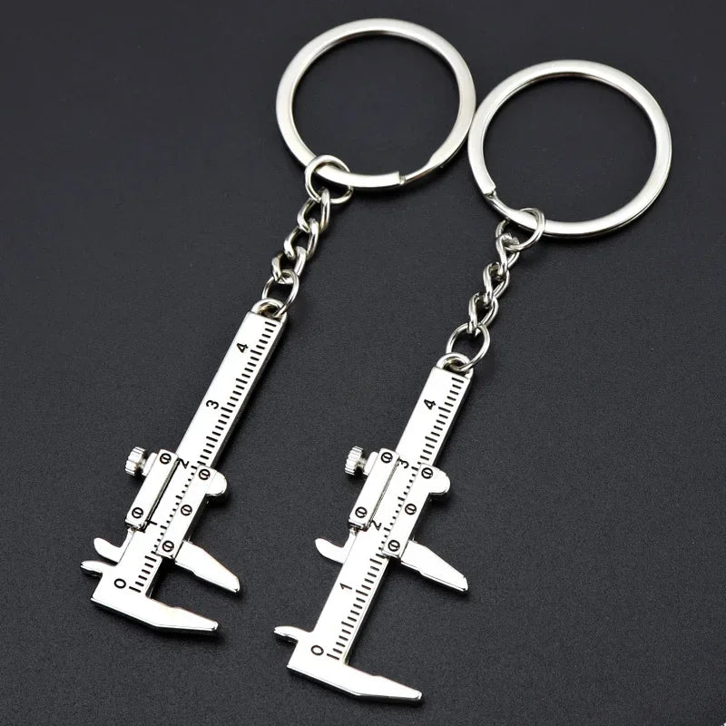 Mini Vernier Caliper Pocket Key Chain Keyring Ornaments Small 3D Movable Precision Measure Tool Accessories Slider Ruler Alloy