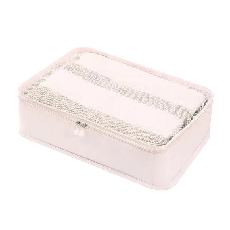 4/6Pcs Foldable Packing Cubes Luggage Packing Organizers for Travel Lightweight,See Through Breathable Mesh Design 40*30*12CM