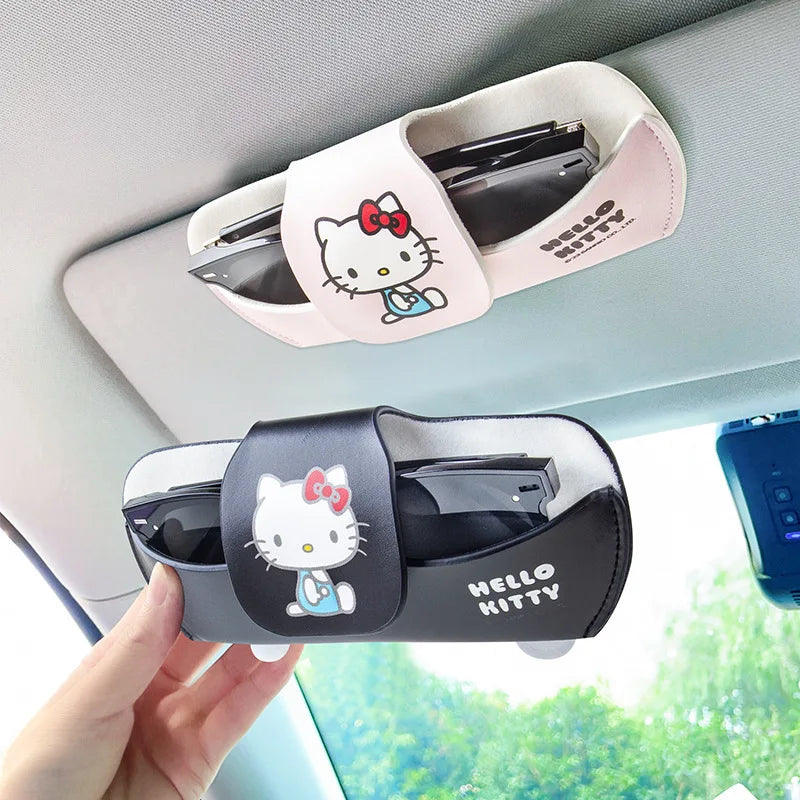 Sanrio Car Sun Visor Glasses Case Holder Sunglasses Clip Ticket Card Clip Multifunction Portable Clip Auto Interior Accessories