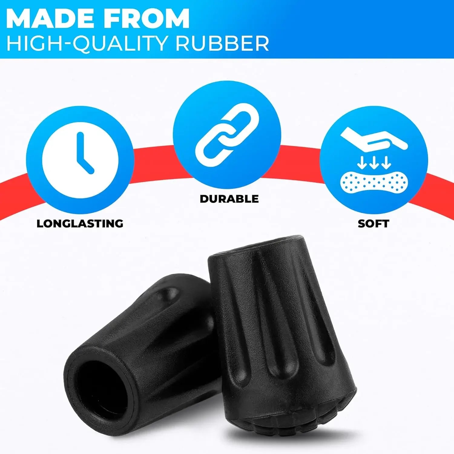 1-5Pcs Universal Trekking Pole Tips Replacement Protectors Walking Stick Tips Rubber Cane Tips Ski Tip Protector Accessories