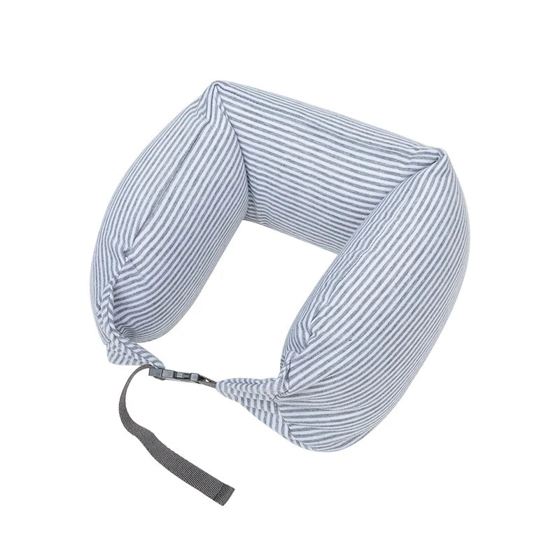 Neck Pillow Neck Support Breathable Stuffable U-shaped Pillow With Hidden Zipper Adjustable Drawstring Neck Pillow For Travel