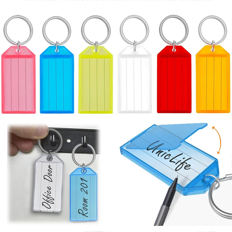 5~100pcs Keychain Key Tags Label Baggage Tag with Split Ring Colorful Plastic for DIY Numbered Name ID Label Name Tags TMZ