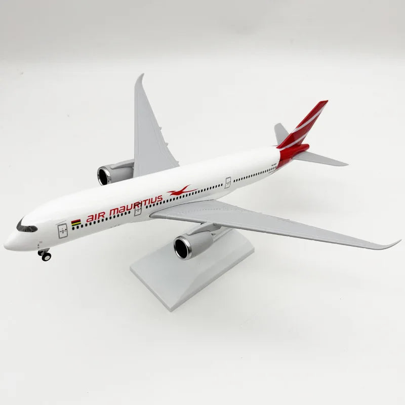 30cm Mauritius A350 Airplane Model 1/240 Scale Resin Diecast Plane Model Toy Kits with Stand for Collections Displays or Gift