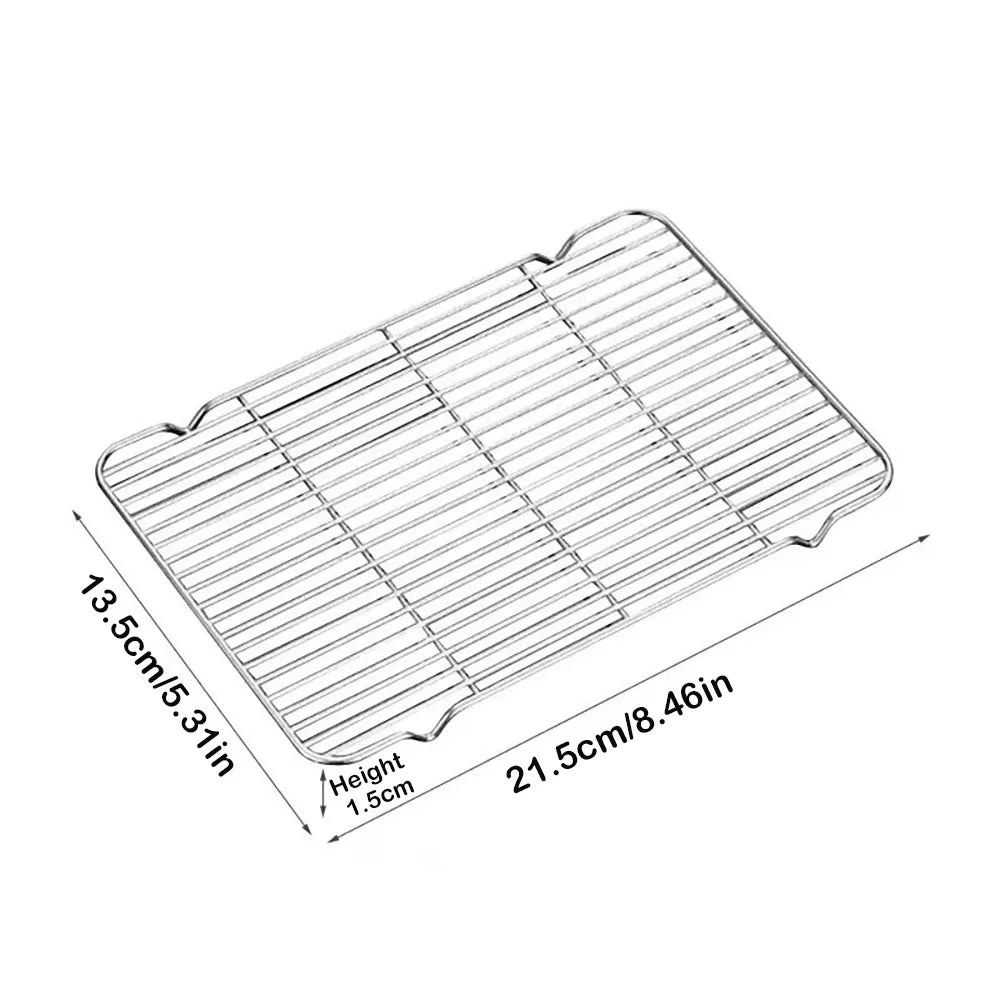 New Stainless Steel Cooling Rack Non-stick Silver Baking Tray Barbecue Cooking Mesh Shelf
