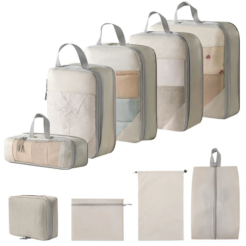 5pcs/set Lightweight Portable Travel Compression Storage Bag Multifunctional Luggage Organizer for Clothes Shoes Storage Bag