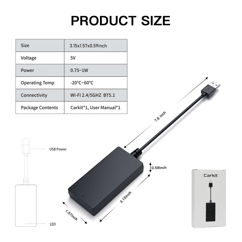 Carbitlink to Wireless CarPlay Android Auto adapter Smart Box ，Changan Deepal Tiggo Hongqi Chery Jetour Geely GWM Dongfeng GAC
