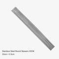 Stainless Steel Barbecue Skewers Reusable Portable Barbecue Fork Outdoor Camping Picnic Barbecue Utensils Kitchen Accessories
