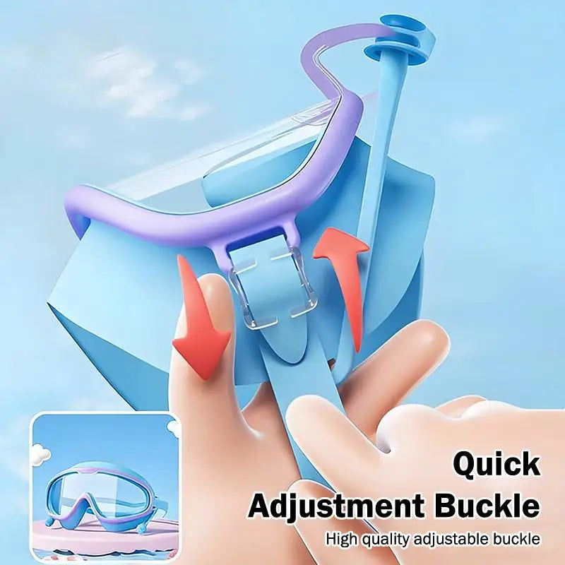 New【1PC Swimming Goggles Big Frame HD View Anti-fog Waterproof Swim Goggles Boys And Girls Multi-color To Choose】