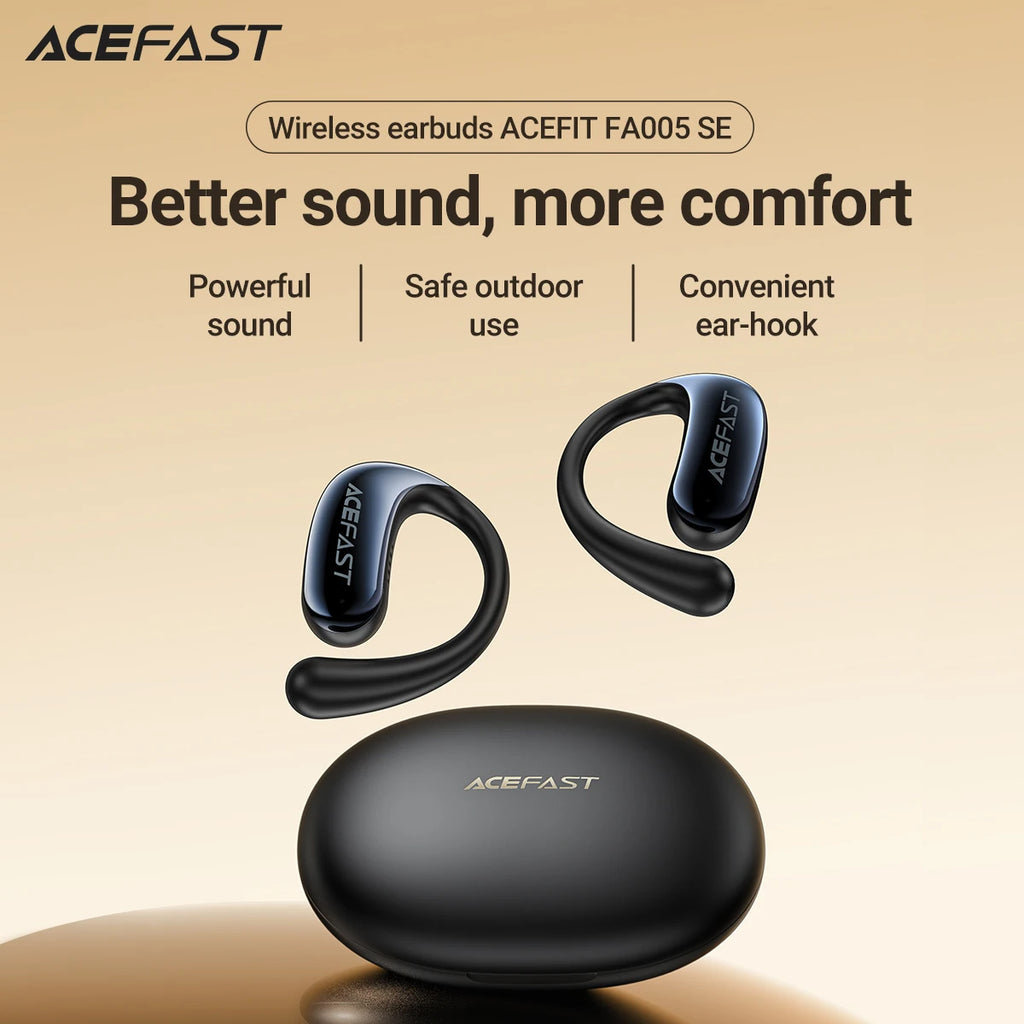 ACEFAST FA005 Open-Ear Wireless Bluetooth 5.4 Earphones ENC Call Noise Reduction Music OWS Earbuds with Ultra Thin Charging Box