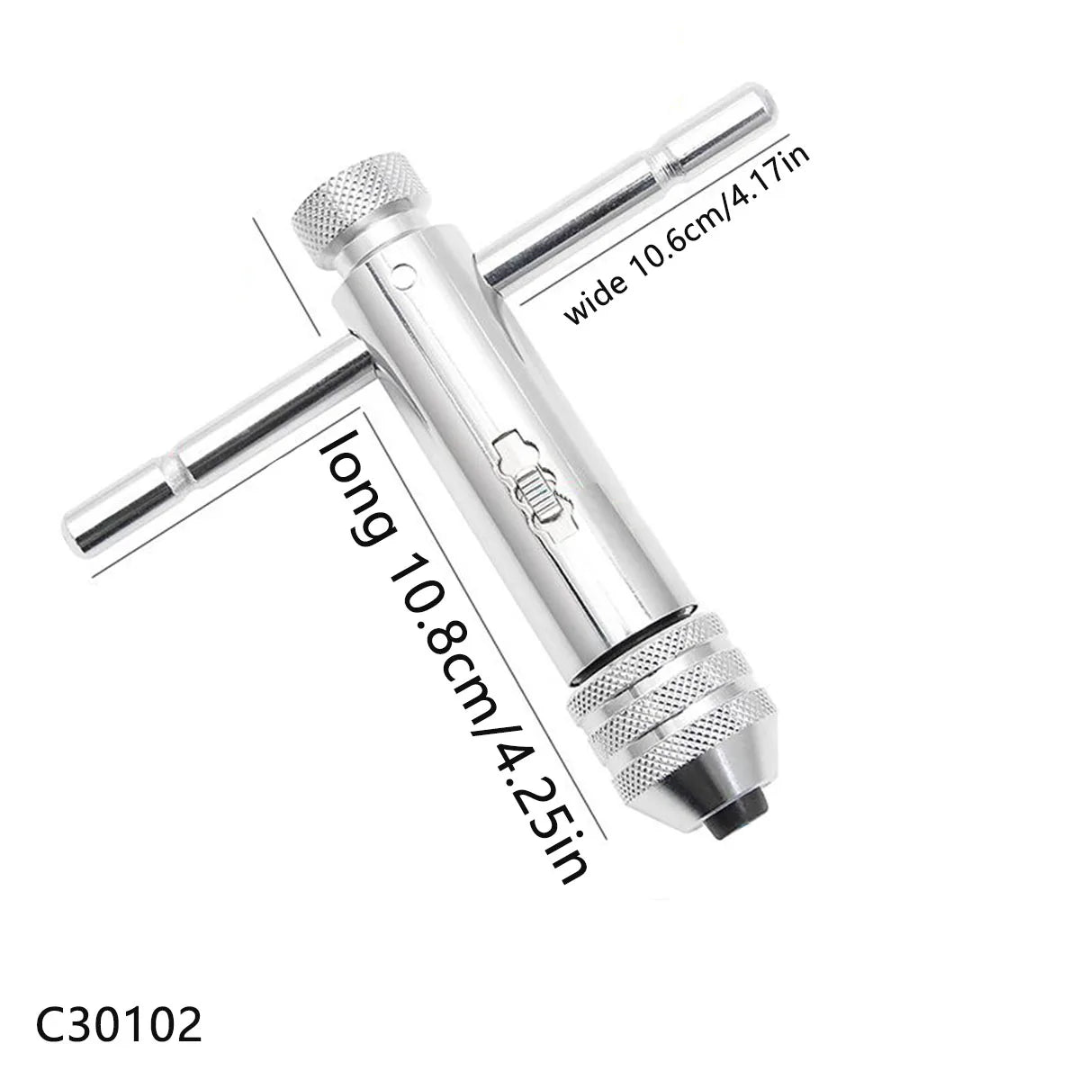 Ratchet T Handle Tap Wrench Machine Screw Thread Milling T-shape Taps Both Way Hand Tap Set Adjustable Manual Tapping for Home U