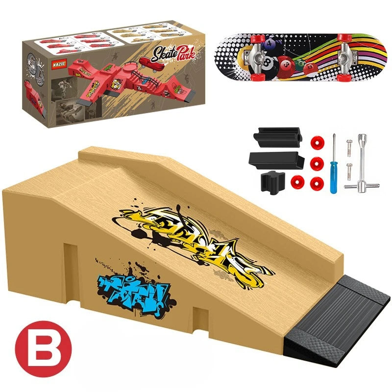 ToysProfessional Finger Skateboard DIY Skateboard Park Ramp Accessories Technology Deck Scene Venue Combination Toys Small Gifts