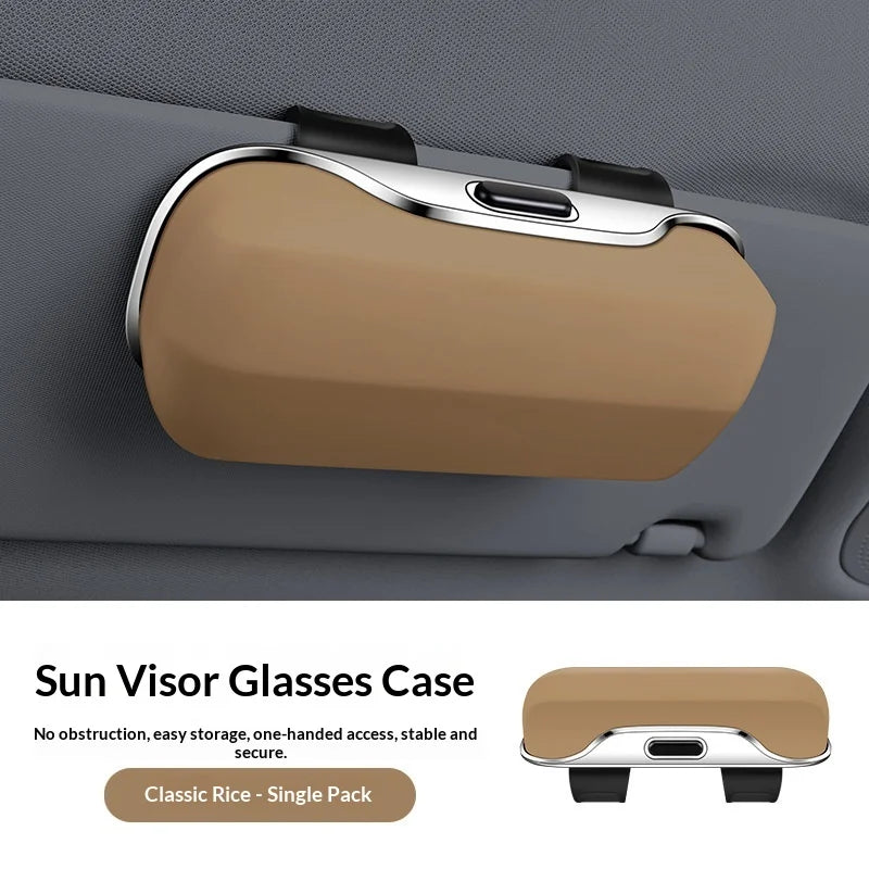 Car Glasses Storage Box Sun Visor Car Storage Portable Sunglasses Glasses Case Universal Glasses Clip