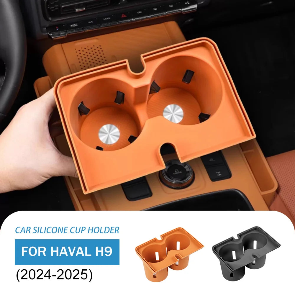 For Haval H9 2024 2025 Car Water Cup Holder Silicone Pad Car Water Cup Holder Liquid Silicone Protective Pad Interior Accessory
