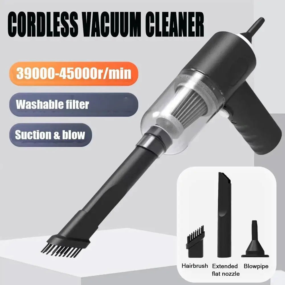 Handheld Car Vacuum Cleaner USB Type-C Fast Charging Vacuum Cleaner Anti Clogging Absorb Dust Debris Powerful