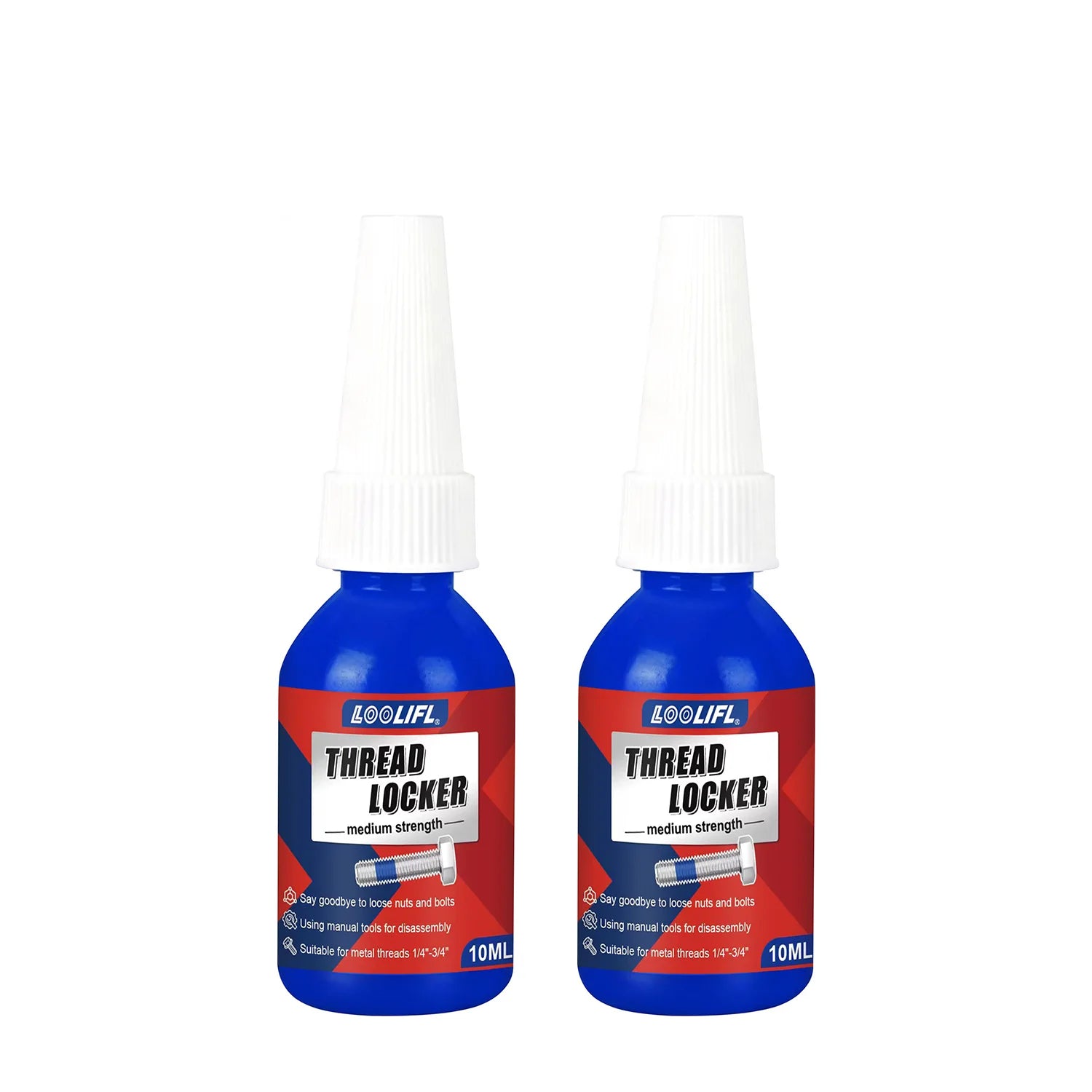 LOOLIFL Thread Locker Blue 10g-50ml Anaerobic Sealant Industrial Grade Screw Glue  for Metal Bolts Nuts Anti-Loosening Adhesive
