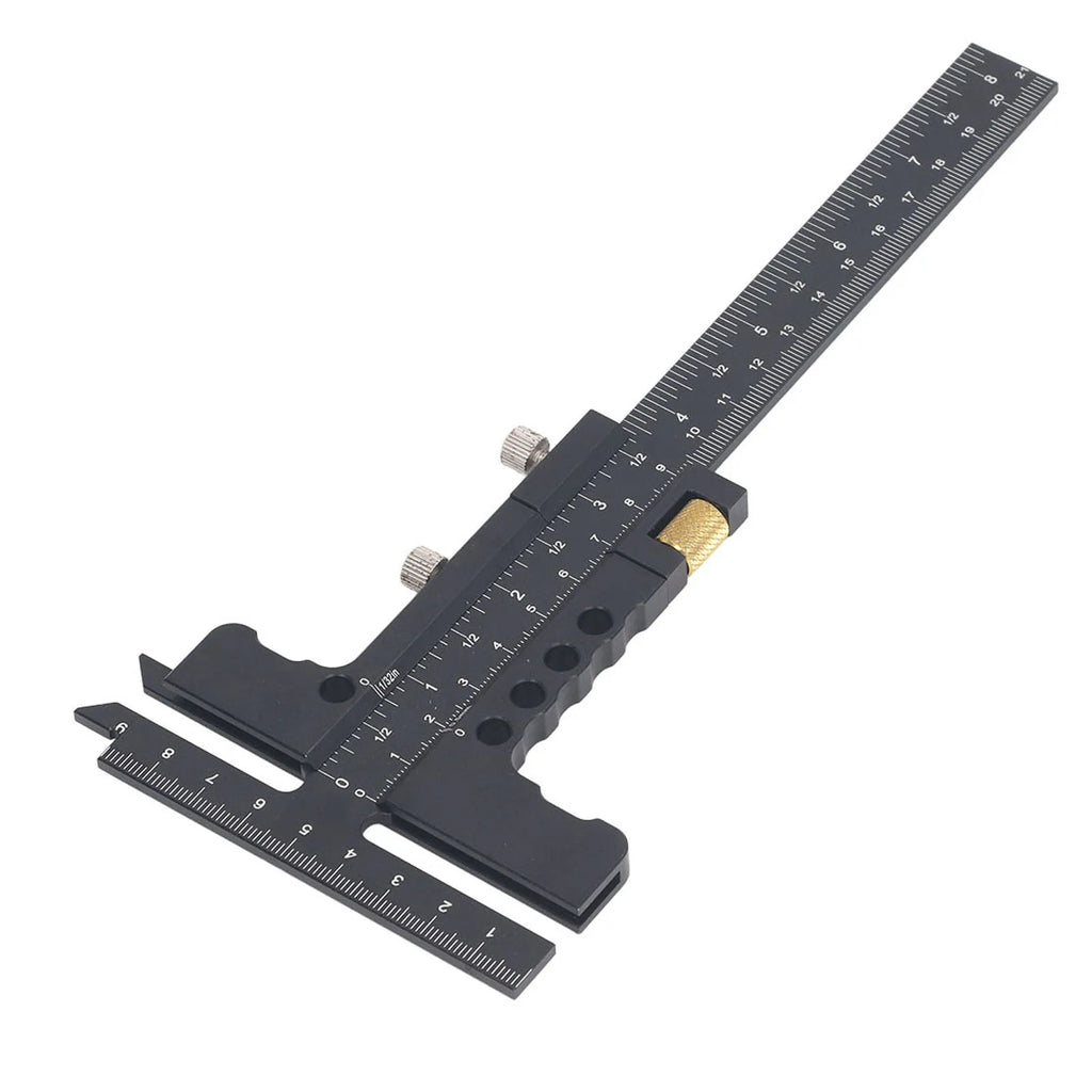 Caliper Measuring Tool T Shaped Woodworking Ruler 0‑100mm 0‑210mm Range Aluminum Alloy Marking Gauge Caliper Measuring Tool