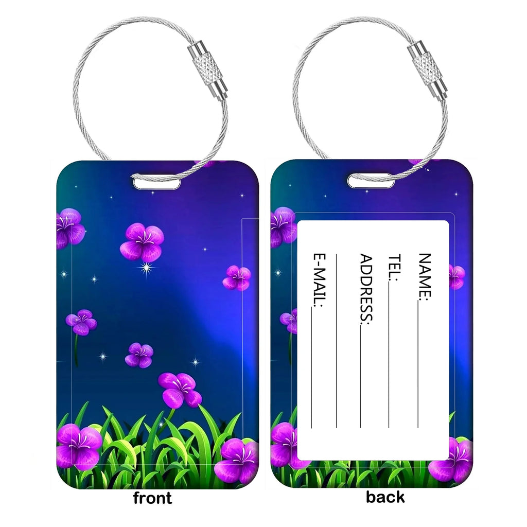 HOT SALE Artistic Flowers Business Luggage Tag Travel Women Men Suitcase Address Label Luggage Boarding Case Name ID Label Durab