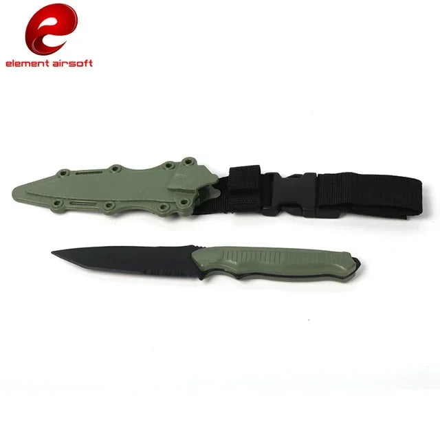Tactical Combat Knife Model Toy with Rubber Training Sheath Military Birthday Gift CS Cosplay Prop for Enthusiasts