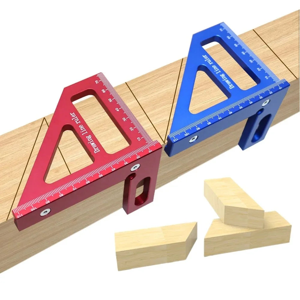 Carpenter Triangle Ruler Aluminum Alloy Miter Square Protractor High Precision Woodworking Measuring Ruler Tool For Engineer DIY