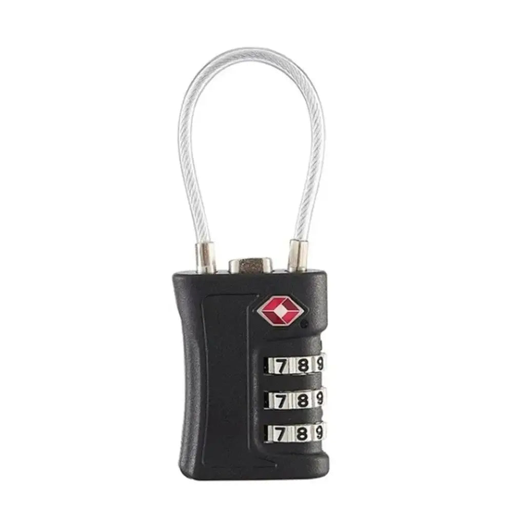 1-4pcs TSA Customs Code Lock for Travel Luggage Password Changeable black Lock Contrast Design Padlock 3 Digit Combination Lock