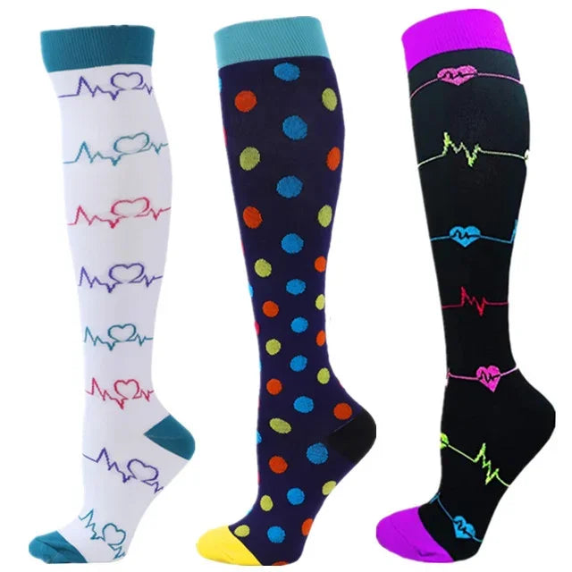 Unisex Compression Socks for Men and Women Medical Diabetes Varicose Veins Sports Socks for Running Cycling Travel Flight Yoga