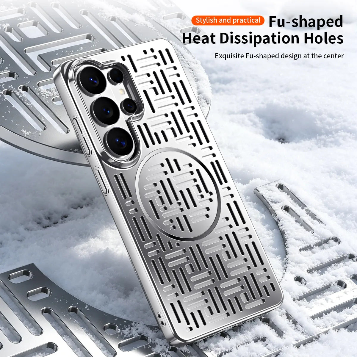 Fuzi Hole Heat Dissipation Phone Case,For Samsung S26 S25 Ultra With Built-in Magnetic Protection Back Cover,Stylish And Durable