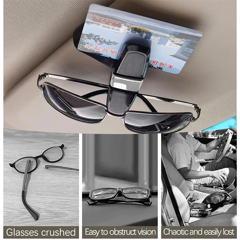 1PC Sunglasses Car Glasses Holder Holder Clip 180 Degree Sunglasses Holder Sun Visor Sunglasses Holder Car Vehicle Accessories