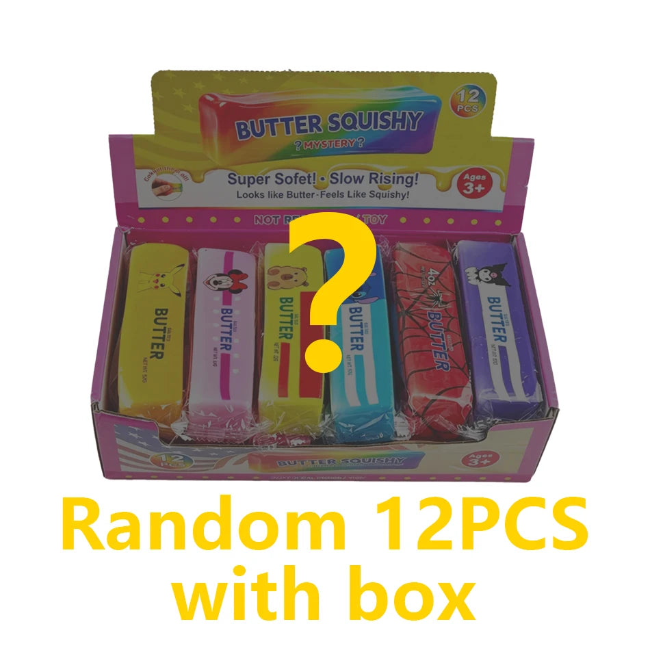 Cartoon Butter Stick Slow Rising Squishy Toy, Blind Box Style, Stress & Anxiety Relief Squeeze Toy for Adults