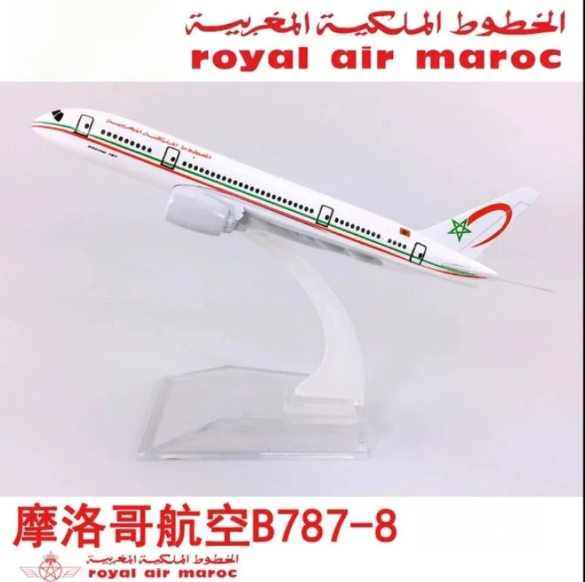 16cm Royal Air Maroc B787 Airplane Model Airplane Diecast Metal 1/400 Scale Toy Planes For Kids Collected Gift By Aviation