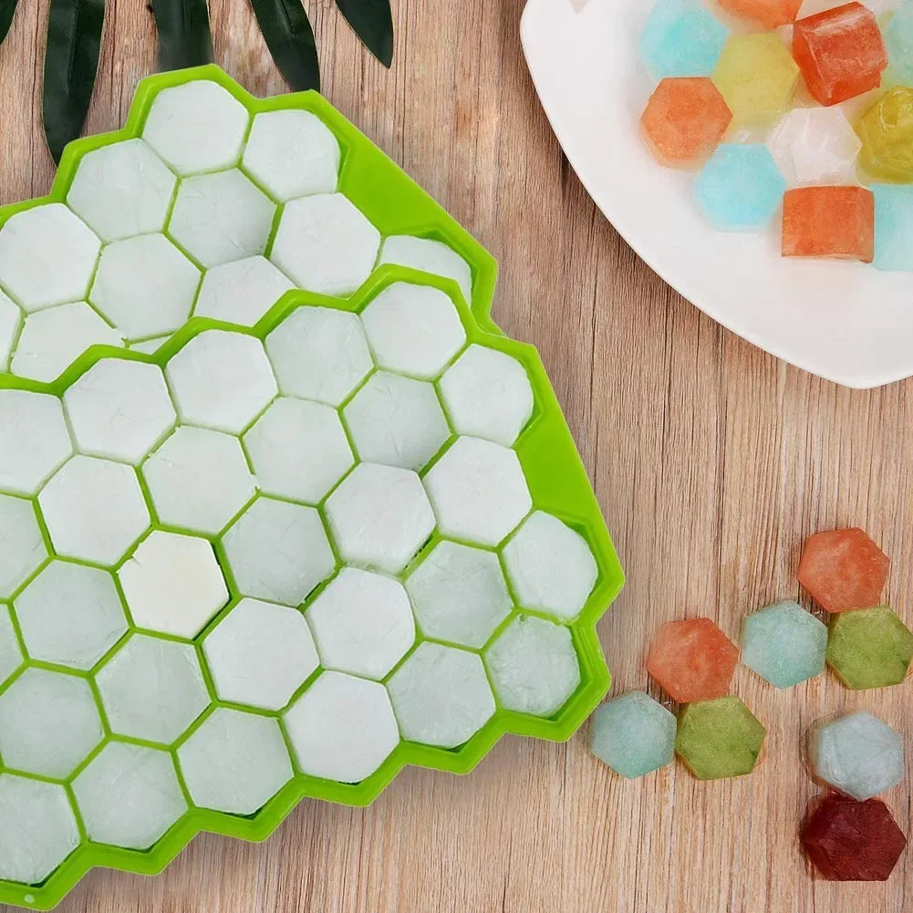 4/1PCS 37 Grids Silicone Ice Cube Mold Large-capacity Ice Trays Food Grade Reusable Ice Maker with Lids Cocktail Kitchen Tool