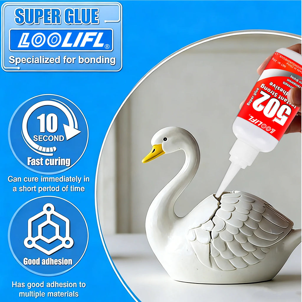 5-10pcs 502 Super Glue Instant Quick-drying Cyanoacrylate Adhesive Leather Rubber Glass Wood Metal Strong Bond Liquid Glue Tool