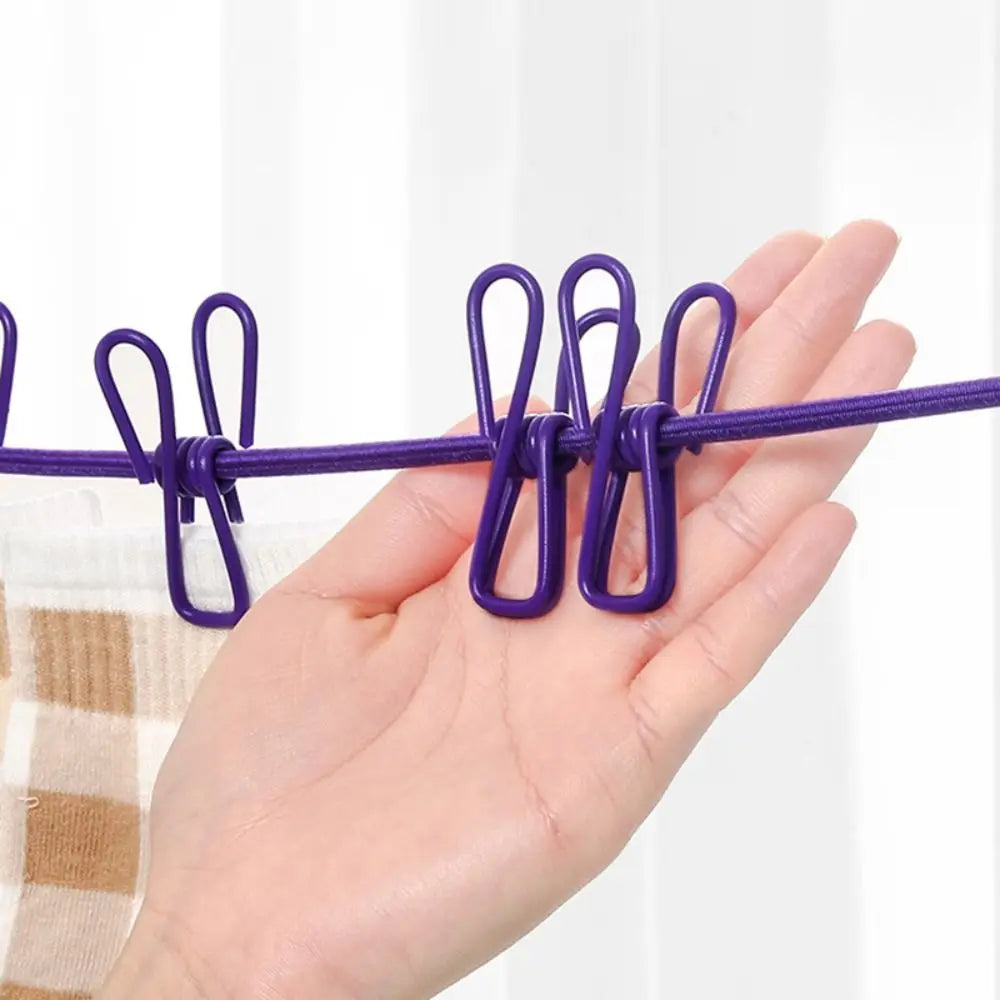 Portable Windproof Clothesline with 12 Clips Colorful Travel Clothesline Clothesline Rope Outdoor