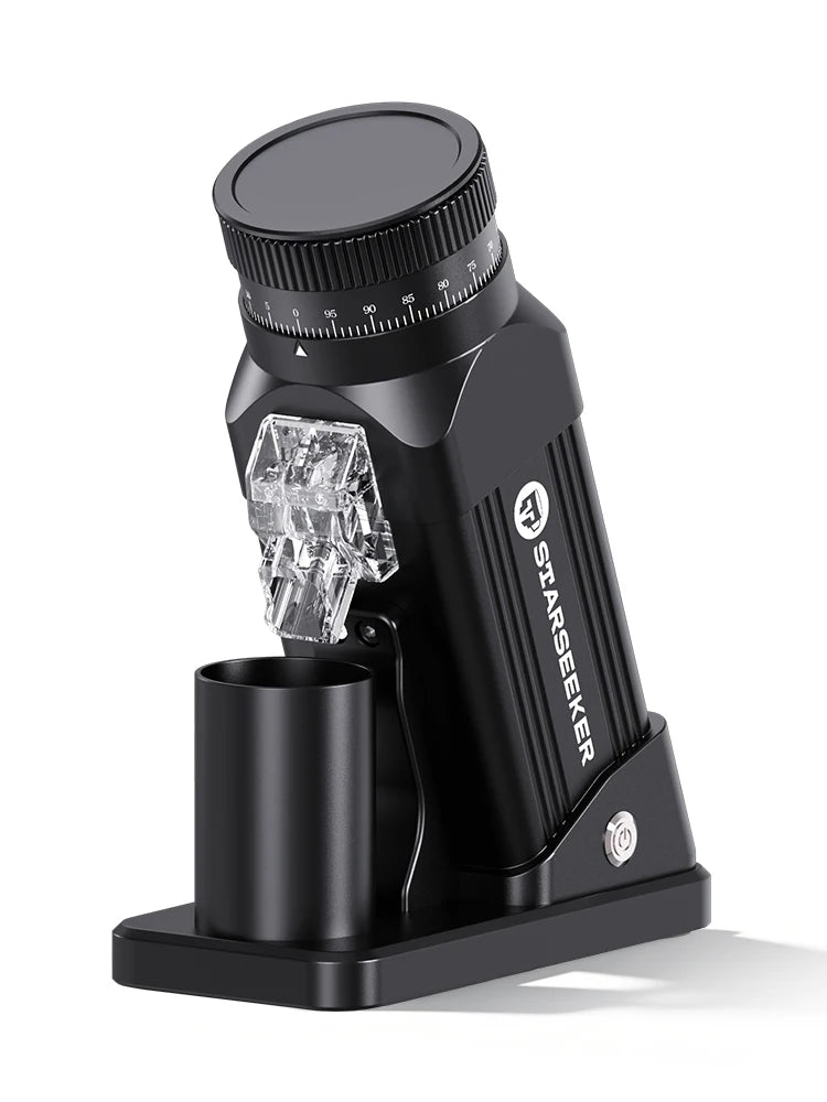 STARSEEKER E64 Electric Coffee Grinder 64MM Espresso Titanium Flat burr Stepless Fineness Adjustment Home Bean Grinder Black