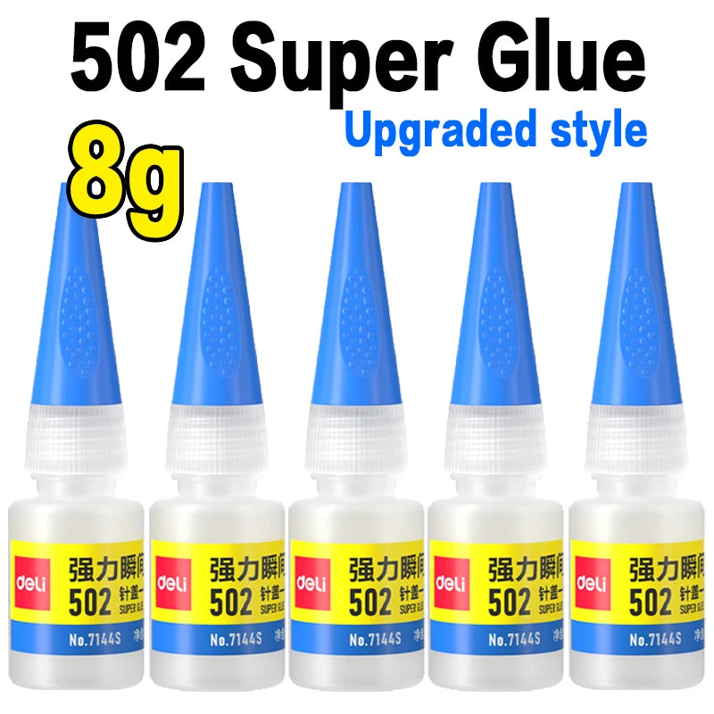 Deli 502 Professional Strength Super Glue Fast Cyanoacrylate Adhesive Hardware Metal Cars Wood Crafts Hobbies Instant Bonding