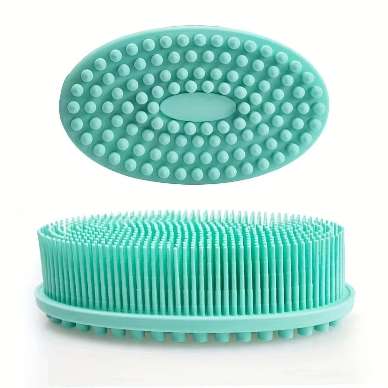 Bath And Shampoo Brush, Silicone Body Scrubber For Use In Shower, Exfoliating Body Brush, Premium Silicone Loofah, Head Scrubber