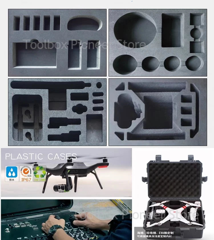 Tool Box ABS Plastic Equipment Case Toolbox for Mechanics Pelican Case Waterproof Hard Case Suitcase Tools Storage Box