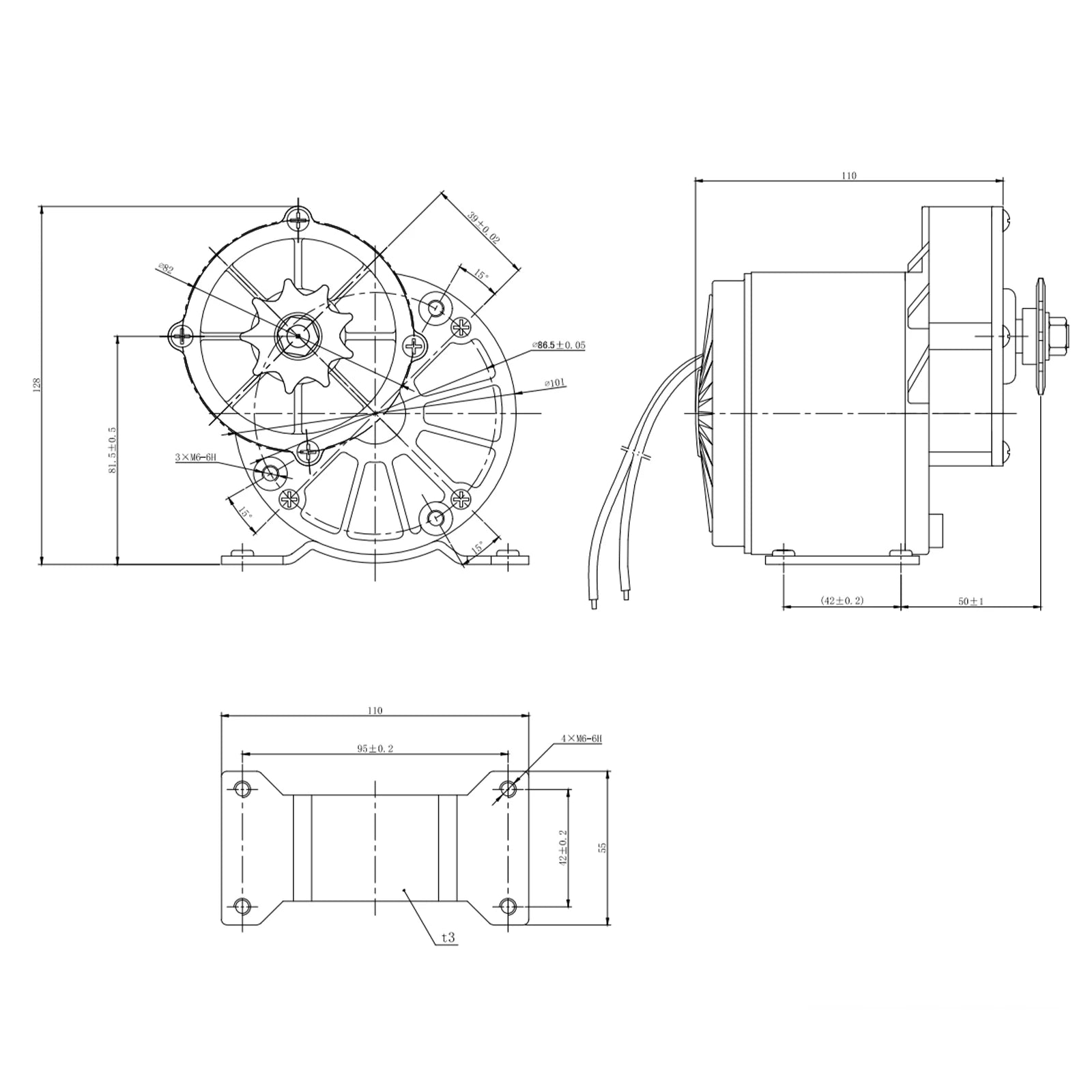 12/24/36v Powerful Electric Motor with Belt Pulley Kit Low Speed High Torque Electric Motor for Various Industrial Uses