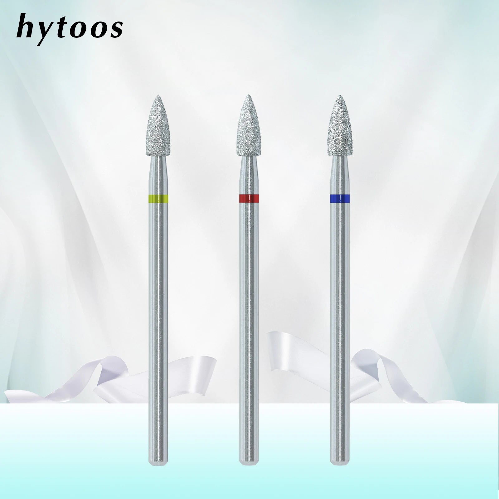 HYTOOS Cone Chrome Diamond Nail Drill Bits Pro Russian Cuticle Clean Bit for Nail Drill Dead Skin Cuticle Cleaner Nail Prep Tool