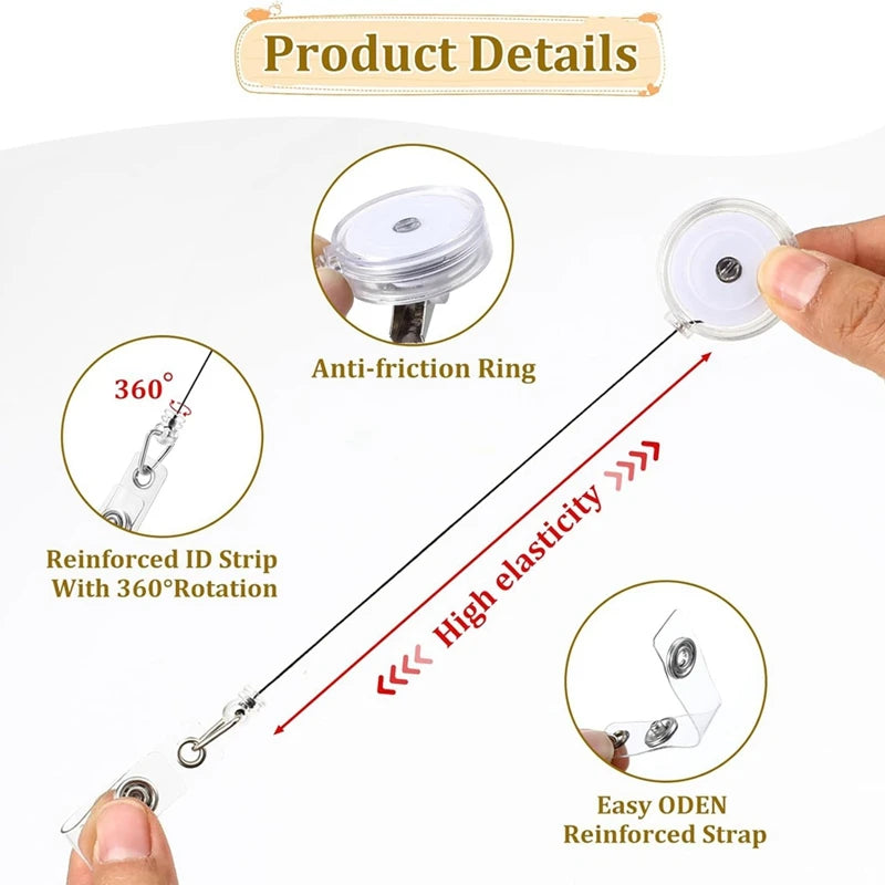 25Pcs Retractable Badge Reels Badge Reel Clips Badge Holders with Swivel Alligator Clip Retractable ID Name Card Holders-A13G