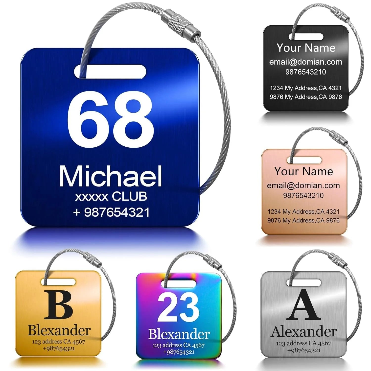 Custom Text Durable Luggage Tag Personalized Engraving Backpacks Suitcases Tag Perfect Gift for Valentine'S Day Trave Bag Tags