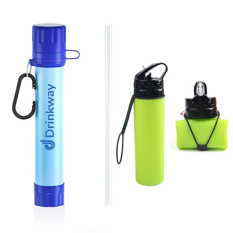 Water Purifier Pump With Replaceable Carbon 0.01 Micron Water Filter Portable Outdoor Emergency And Survival Gear Camping Hiking