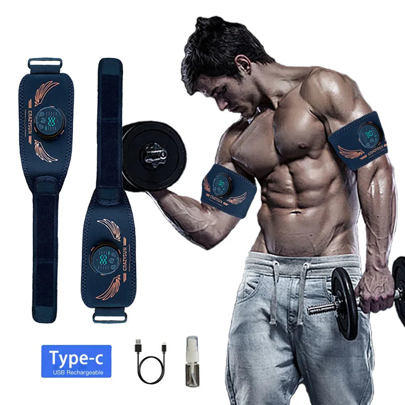 Smart Muscle Toner EMS Muscle Stimulator Arm Trainer USB Recharge Arm Shaping Weight Loss Massager Home Gym Fitness Equiment