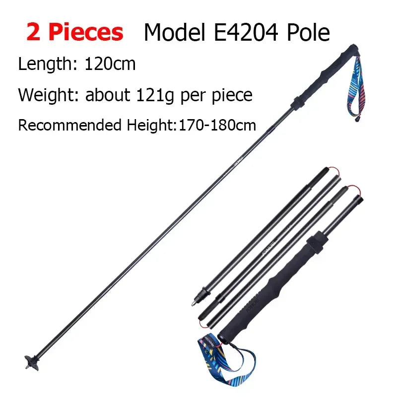 2pcs AONIJIE E4201 Trekking Pole Lightweight Folding Collapsible Quick Lock Hiking Pole Trail Running Walking Stick Carbon Fiber