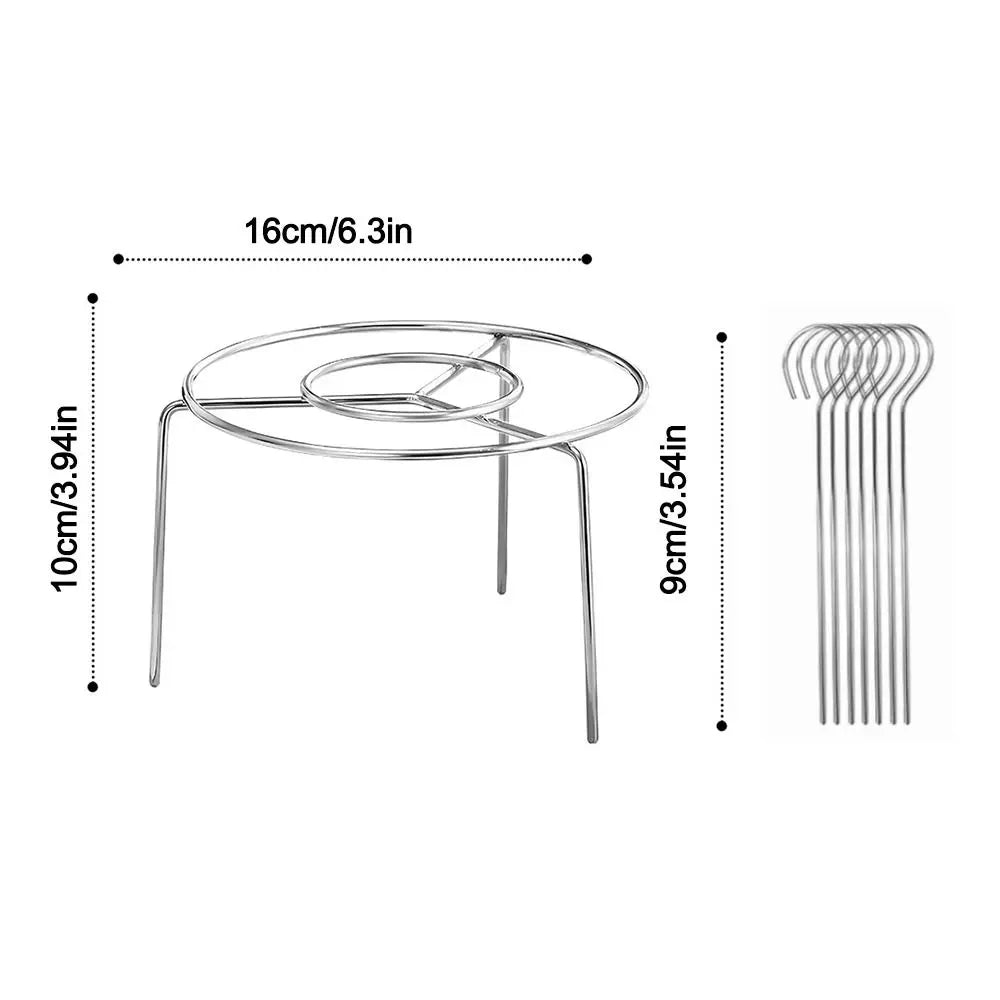 New Stainless Steel Air Fryer Grill Round with Grilled Skewers Barbecue Grill Hanging Skewers Rack for Home Kitchen Outdoor